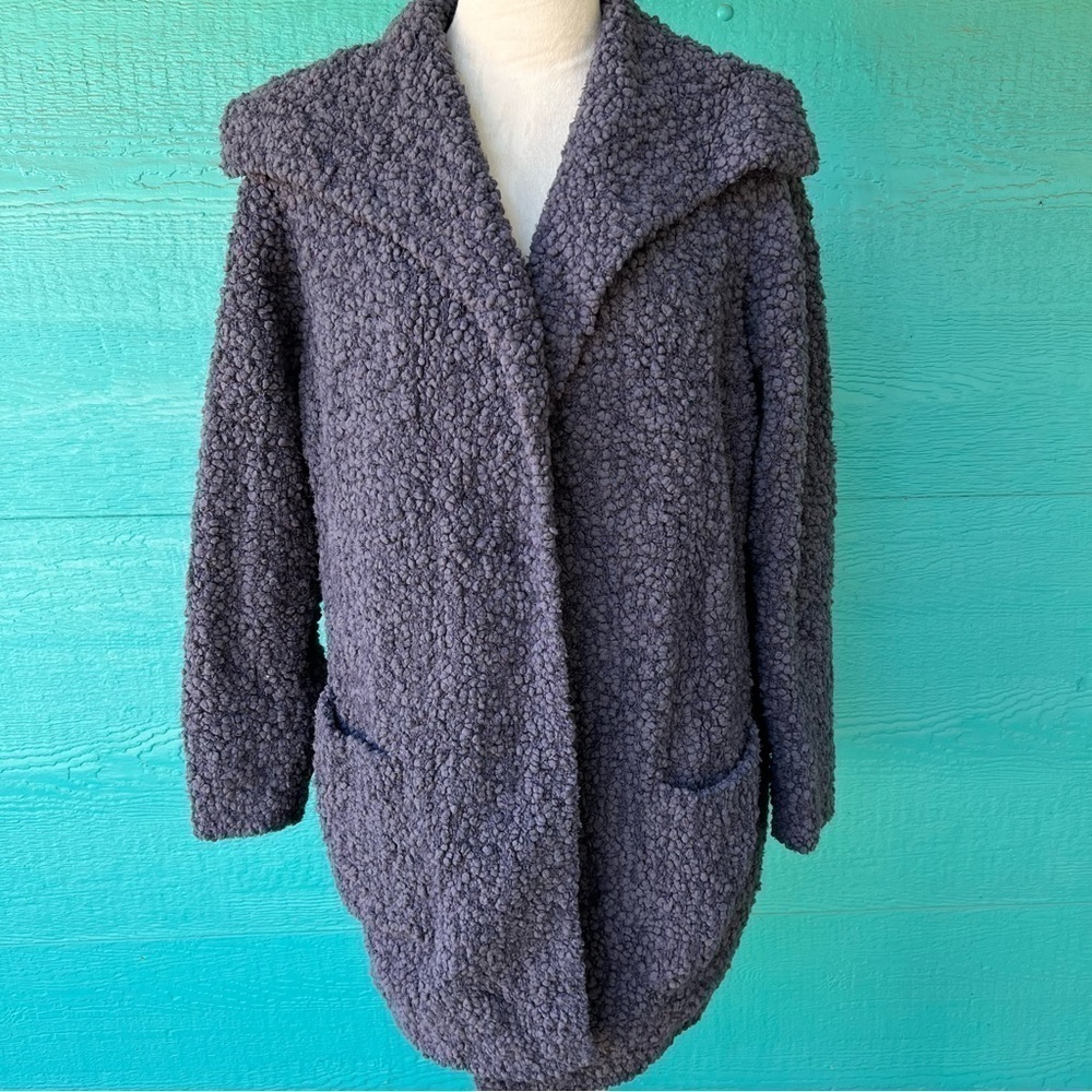 Barefoot Dreams Plush Bouclé Cardigan in Charcoal Gray